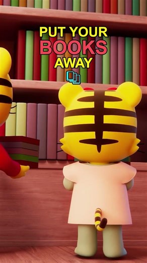 📚 Be tidy & put your books away! ✨📖 #shimajiro #putyourbooksaway #songsforkids #betidy