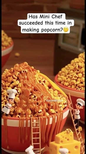 Popcorn exploded in a strange way😨😱