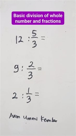 How to devide a whole number by a fraction 💜🍇 #divisionoffractions #matematikadasar #redribbonweek #holidayevent #safetytips #holidayactivity #usa #fblifestyle #felinefun #wednesdayevent | Aam Ummi Kembar