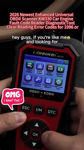 KONNWEI Upgraded Portable Car Repair Tool – Full-featured OBD2 Car Scanner, supports 10 languages, compatible with all OBD2 vehicles manufactured after 1996 - KW330 obd2 tool