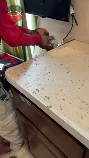 THIS is how we route countertops to remove excess laminate from the edges! 👀