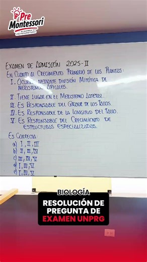 🚀#MiProfeFavorito Aprendiendo con nuestro docente Arly Tequen de Pre Montessori 🧑‍🏫 Esta vez una pregunta a #OTRO NIVEL del curso de Biología 🎯📚 #UNPRG #IngresoDirecto #ExamenDeAdmisión