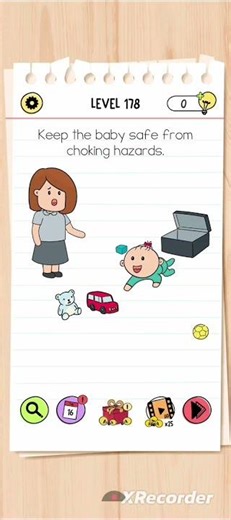 the brain test solution level 178 👍🤔👶😎