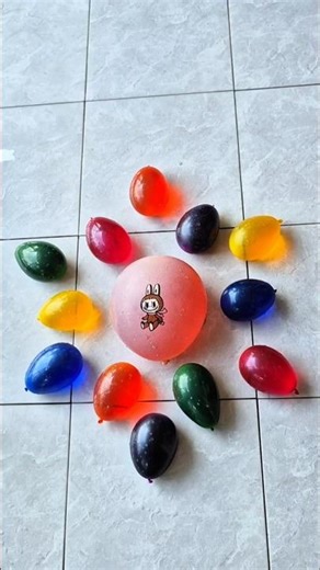 relaxing labubu balloons and mini balloon mixing color #shorts