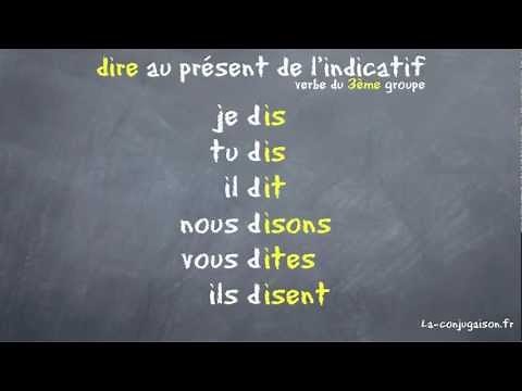 dire au présent de l'indicatif - La-conjugaison.fr