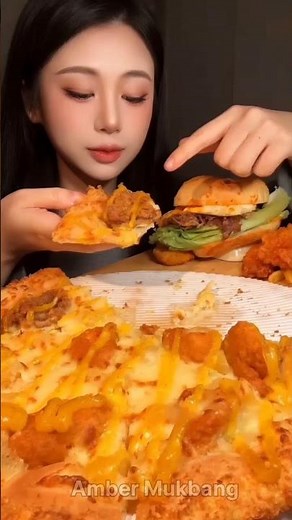 Pizza Hut x Butter Bear Mukbang! 🍕🐻 Crispy Thin Crust ASMR #asmr #food #shorts #ytshorts