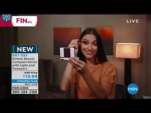 Simply Beauty Compact Mirror with Light and Tweezers