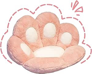 Assletes Cat Paw Cushion- Kawaii Cozy Cute Seat Cushion, Cat Paw Shape Lazy Sofa Office Chair Cushion,Office Cozy Warm Seat Pillow,Plush Sofa Cushion Home Decoration, Pink, 1 Count (Pack of 1)