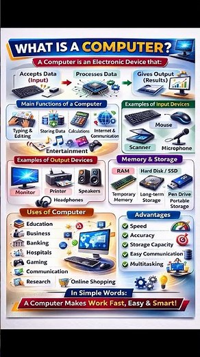 What is Computer? Easy Explanation for Beginners 🖥️ #shorts #tech #viralshorts
