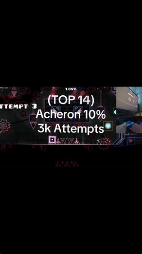 Acheron 10% // Took 3k att #fyp #acheron #geometrydash #extremedemon #teetat