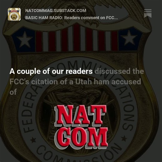  The #FCC has cited a #Utah #HamRadio operator, and we're not holding back in shining a light on the agency's transparency. Our readers also have strong feelings about this. Join the conversation with America's #HobbyRadio Magazine at NatComMag.com. | National Communications Magazine | Facebook