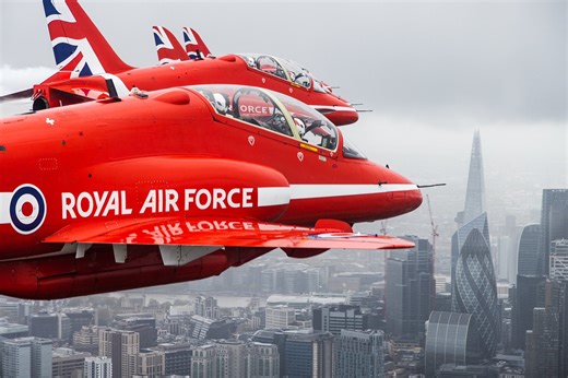 RAF flypast celebrates VE Day 80 with Red Arrows and F-35s