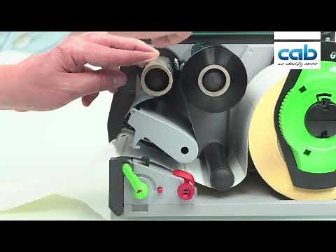 cab EOS label printer tutorial: loading ribbon / Transferfolie einlegen