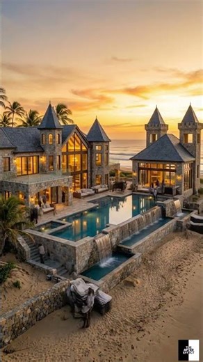 Watch this Mega Mansion Built in 30 Seconds! ⏱️🏖️#shorts #architecture #timelapse #dreamhome