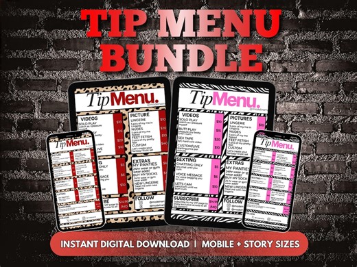 OnlyFans Tip Menü Vorlagen Canva | Ersteller Preise Menü Bundle | Fansly & Fanvue | Veränderbar - Etsy.de