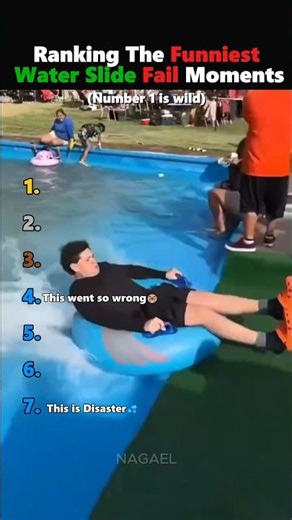 Ranking The FUNNIEST Water Slide Fails 😂💦 #Fails #ranking #waterslide