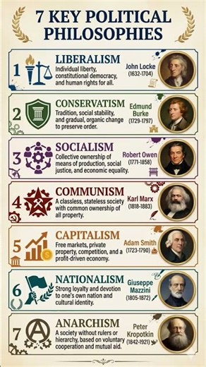 7 Major Political Ideologies Explained in 60 Seconds 🏛️ #shorts
