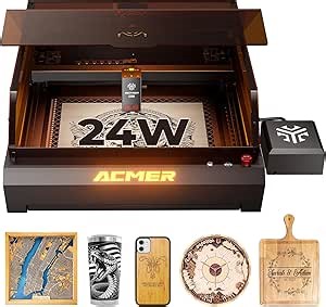 Laser Engraver-Desktop Diode 24W Output with Integrated Housing,Built-in Camera Module and Air Assist 48000mm/s,Laser Cutting and Engraving Machines for Wood/Acrylic/Metal