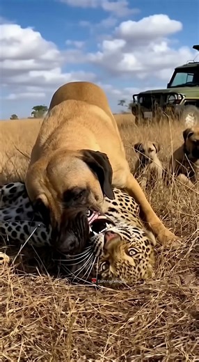 Unexpected Dog & Leopard Encounter #Shorts 🐕🐆🌾