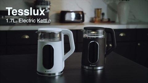 Electric Kettle, 1500W Fast Boiling Glass Water Kettle with Temperature Control, 1.7L Cordless Stainless Steel Base, Keep Warm & Auto Shut-Off, BPA-Free, White