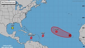 NHC tracking 2 tropical storms. Franklin could become hurricane. See spaghetti models