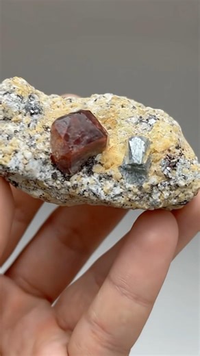 Zircon & Aegirine Crystal Mineral Specimen from Astore