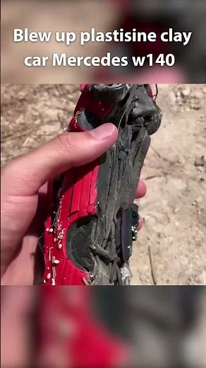 Exploding scale Mercedes W140 of Plasticine Clay