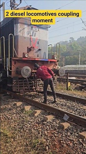 2 Diesel Locomotives coupling moment ll #shorts #viralshorts #rakeshlpvlog #railway #wdg3a