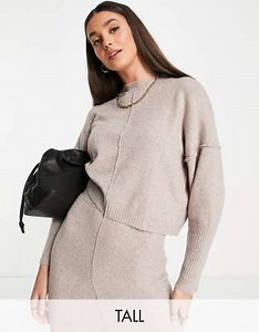 Missguided Tall seam front sweater in stone - part of a set - STONE | ASOS