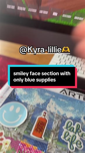 Creating a Smiley Face with Blue Supplies in Diamond Art