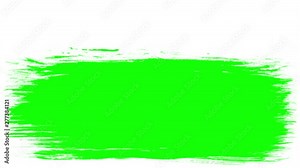 Chroma key green strokes of paint brush. Abstract CG animation on white background.