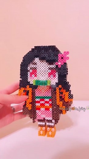 Nezuko 3D Perler Free Pattern