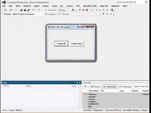 Create Database and Table using VB Net in VB net