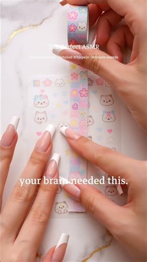ASMR • Nail Scratching on Plastic Kawaii Sheet 🌸 #shorts