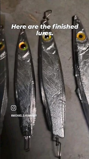 Hand poured lead fishing flutter jigs. #doitmold #fishinglure #Jigs #slowpitch #lead #becarefull