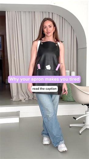 If you finish the day exhausted, it’s not just the hours 🥱 Your apron plays a bigger role than most stylists realise 👇 ➡️ Aprons that pull on your neck create constant tension ➡️ Heavy materials add unnecessary fatigue ➡️ Poor fit means you’re adjusting it all day ➡️ Small discomforts build up over long appointments A great salon apron should 👇 ✅ Have shoulder straps instead of a single neck strap ✅ Distribute weight evenly ✅ Move with you ✅ Feel comfortable from first client to last Our salo
