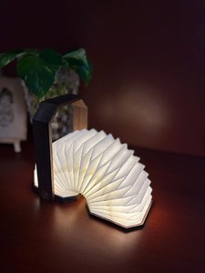 Folding Wooden LED Lamp: Rechargeable Accordion Night Light • Gift for Outing • Hiking & Tracking Lamp. - Etsy