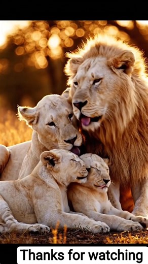 White Lion Family – A Rare Bond of the Wild 🦁🤍