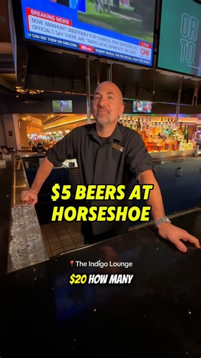 9.3K views · 133 reactions | Cheers to $5 beers  $5 domestic specials start today at:  Lobby Bar  Indigo Lounge  Sully’s Bar  Purple Zebra  Arcade Bar Your round just got better. | Horseshoe Las Vegas | Facebook