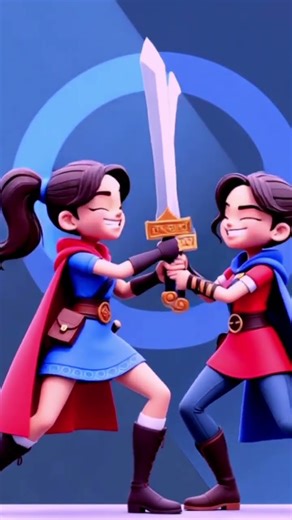 Two Cartoon Girls Fighting With Swords | Epic Battle #viral #trending #cartoon #shorts