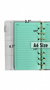 A6 Refill Paper Lined Color 6 Hole Loose Leaf Paper Planner Inserts Budget 6 Ring Binder Filler Paper Thick (180sheet/360pages colored)