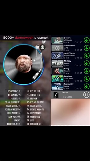 (NLPolish0307) Słuchaj swoich ulubionych piosenek kiedykolwiek i gdziekolwiek chcesz, bez internetu, 3G lub 4G! 🔥 Odkryj kolekcję ponad 500 popularnych piosenek, zawsze na wyciągnięcie ręki. 📲 Pobierz ją za darmo już dziś.