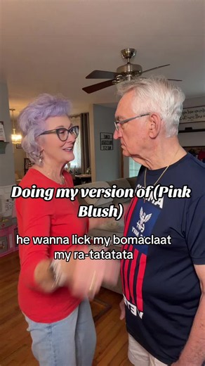Having fun with this Pink Blush that’s going around On Tiktok! #pinkblush #fun #husbandwife #dollybabe #funvideo