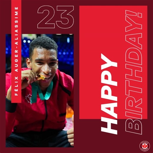 HAPPY BIRTHDAY, Félix Auger-Aliassime! 🙌🎉 No better way to celebrate than at your home tournament at the #NBO23 in Toronto 😄 Let's go! 🇨🇦 // BONNE FÊTE, Félix Auger-Aliassime ! 🙌🎉 Pas de meilleure façon de célébrer que lors de son tournoi à la maison à l'#OBN23 à Toronto 😄. Allez ! 🇨🇦 | Tennis Canada