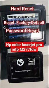 how to Password Reset in hp color laserjet pro mfp #M277 #M281 #M283 #factorydefault #hardreset
