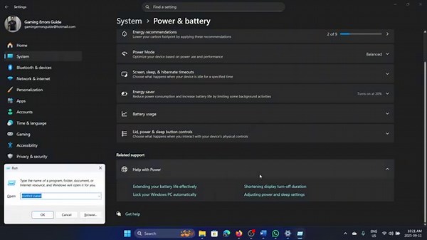 How to get to additional power settings in Windows 11