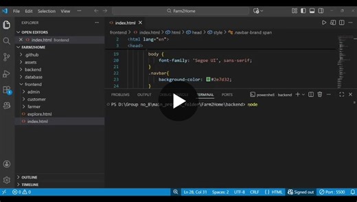 #internshipexperience #webdevelopment #farmertocustomer #projectshowcase #learningjourney | Vibhuti Patil