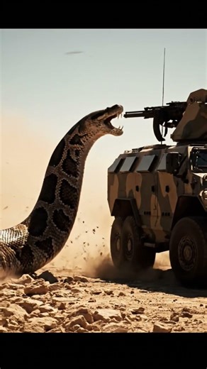 Big python and army vehicle #slowedandreverb #wildlife #punk