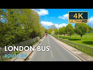 London Bus Ride, Route 34, Double Decker, 4K Virtual Tour