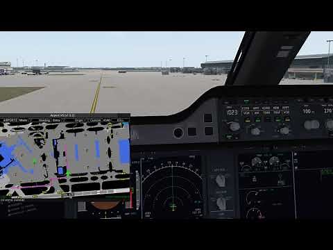 X-Plane 11 FlightFactor A350-900 Taxi with Moving Taxi Map